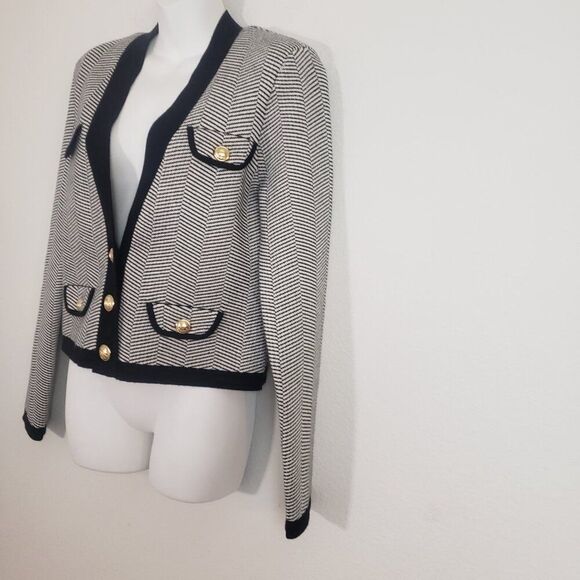 Express Jacket Medium White Black Old Money Classic Feminine Business Preppy - Picture 8 of 11